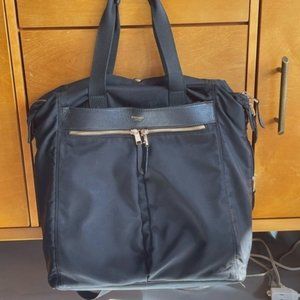 Knomo Nylon and Leather 13" Laptop Backpack - gold hardware